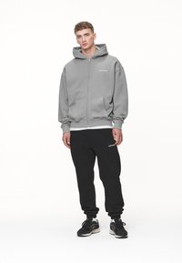 Pegador LOGO OVERSIZED JACKET - Felpa con zip - washed cool grey/white gum