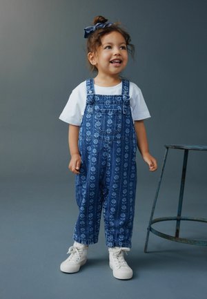 Next, FLORAL PRINT - Traksipüksid - mid blue