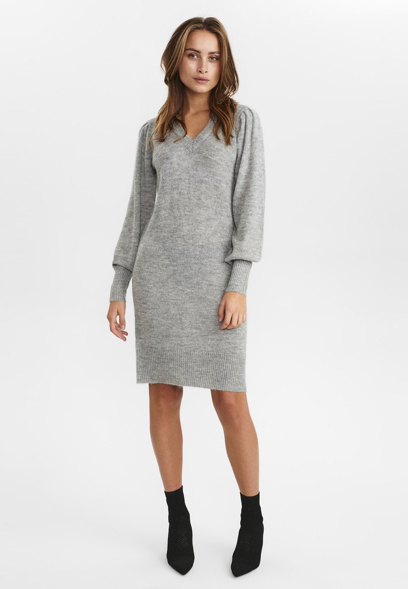 Damen Freizeitkleider | Nümph NUCHANEY Strickkleid light grey mel/hellgrau - OI72375 Damen Freizeitkleider | Nümph NUCHANEY Strickkleid light grey mel/hellgrau - OI72375