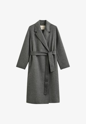 GANT, HANDSTITCHED BELTED COAT - Mantel - charcoal melange