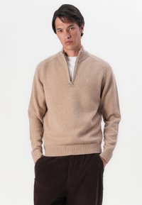 Barbour GRANGETOWN HALF ZIP - Strickpullover - washed stone