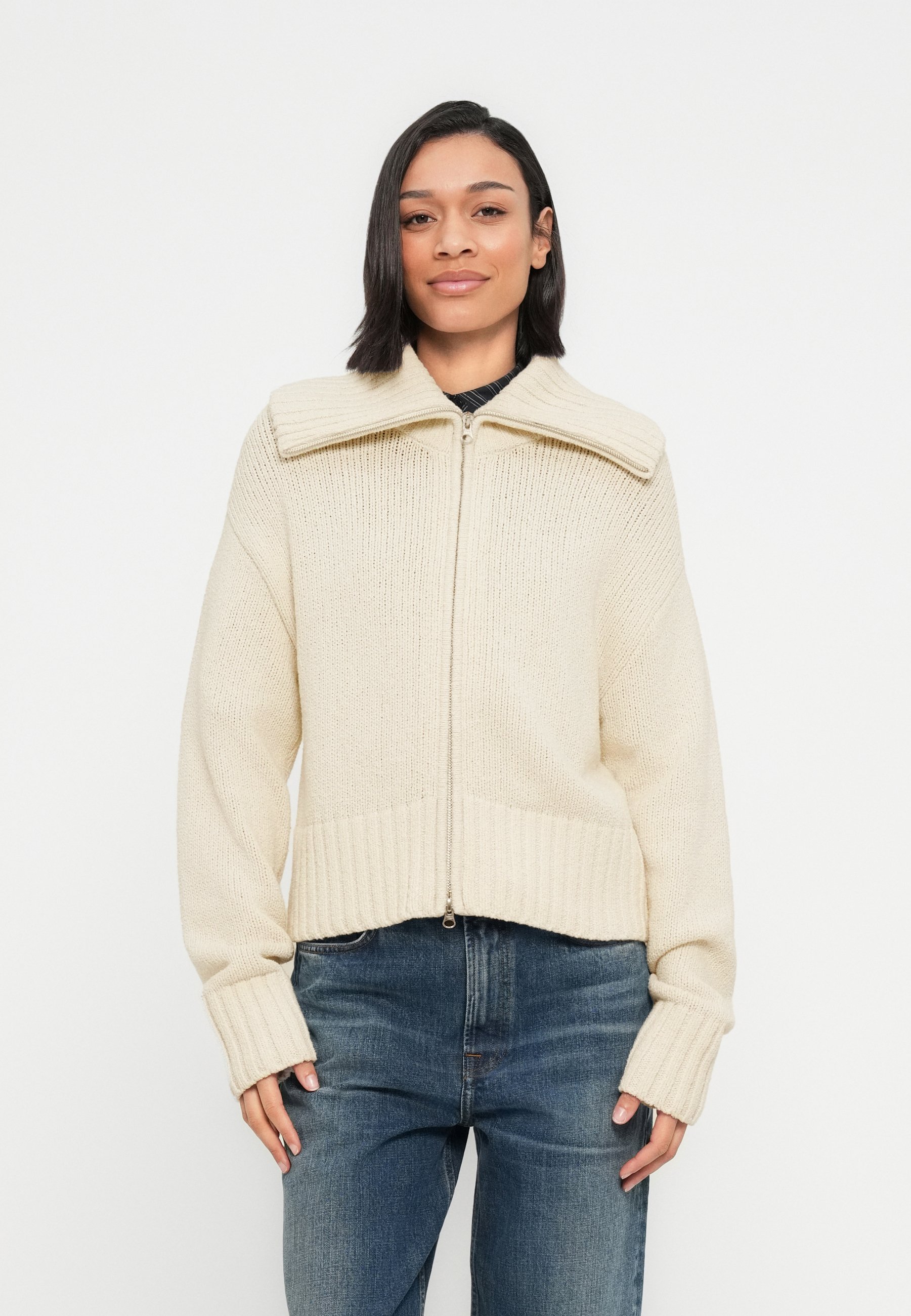 Samsøe Samsøe JASMIN ZIP - Cardigan - bone white/off-white - Zalando
