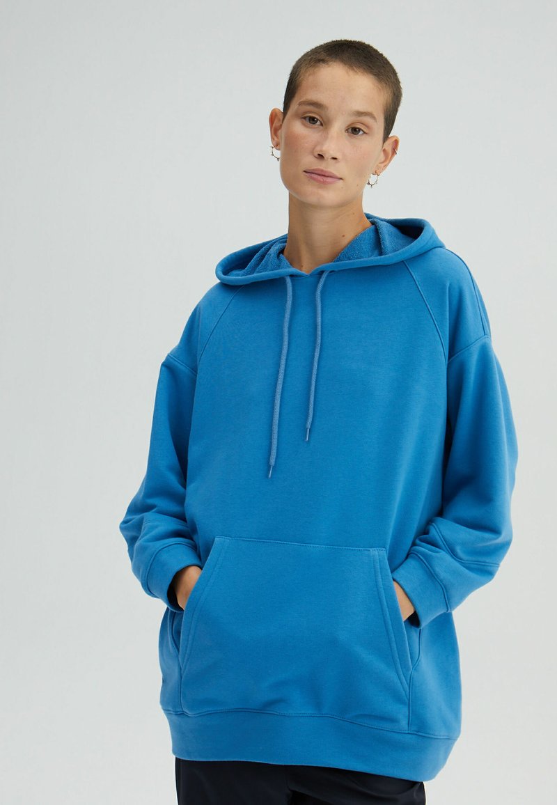 Touché Privé HOODED OVERSIZE - Mikina - stone blue denim