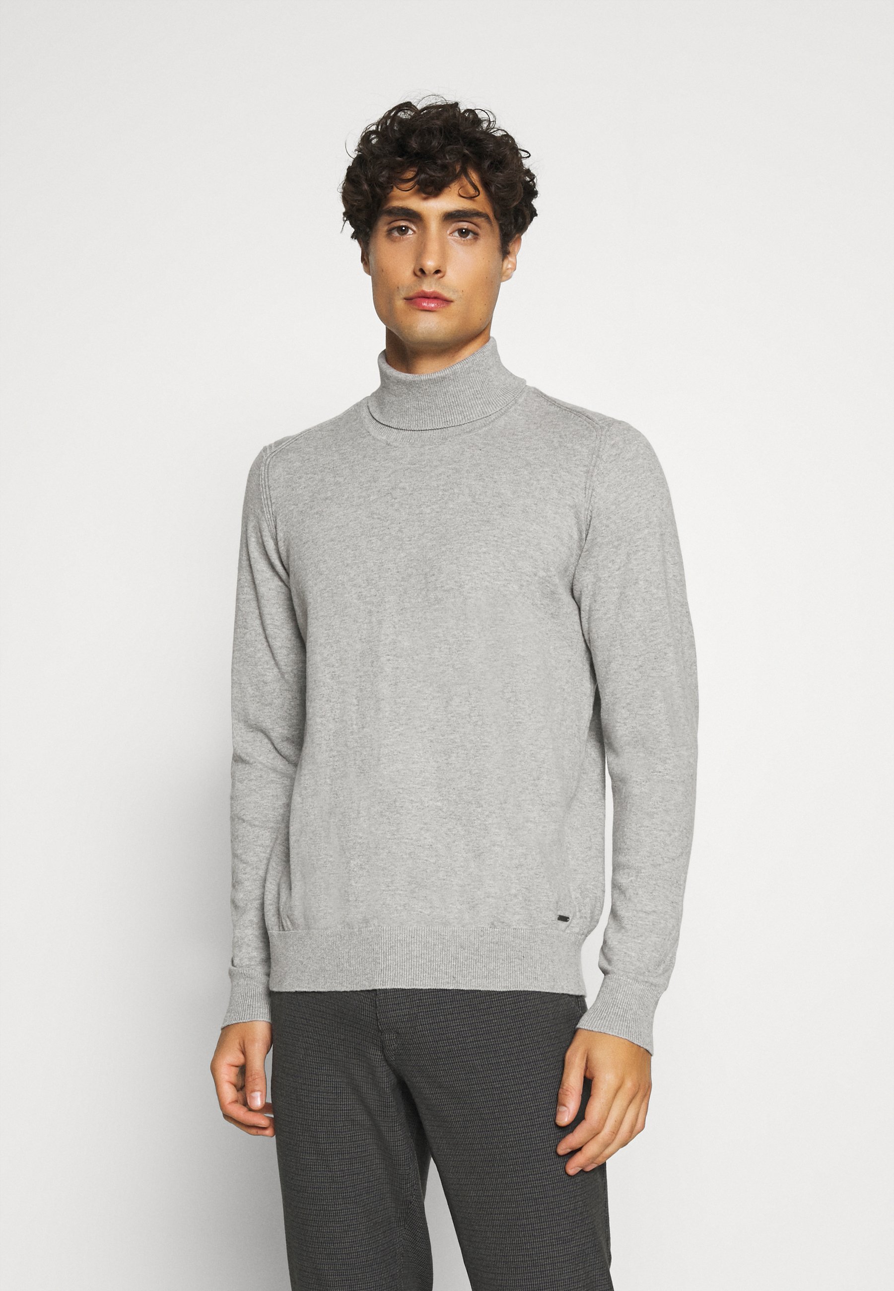 INDICODE JEANS BURNS Strikkegenser mottled light grey INDICODE JEANS BURNS - Strikkegenser - mottled light grey