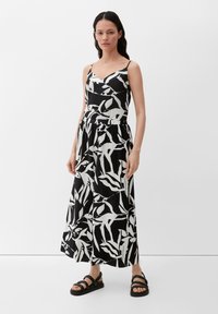 s.Oliver CULOTTE MIT PLISEEFALTEN - Broek - schwarz