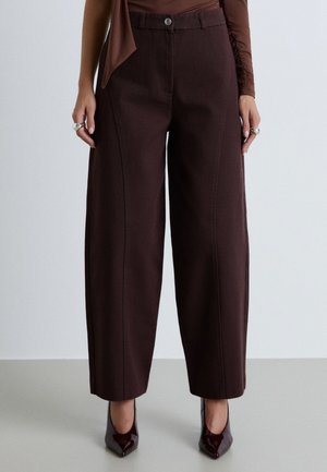Calliope, PANTALONE LUNGO TINTA UNITA - Trousers - cioccolato scuro