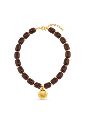 Orelia, STATEMENT BEAD SHELL DROP NECKLACE - Κολιέ - brown