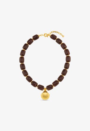 Orelia, STATEMENT BEAD SHELL DROP NECKLACE - Κολιέ - brown