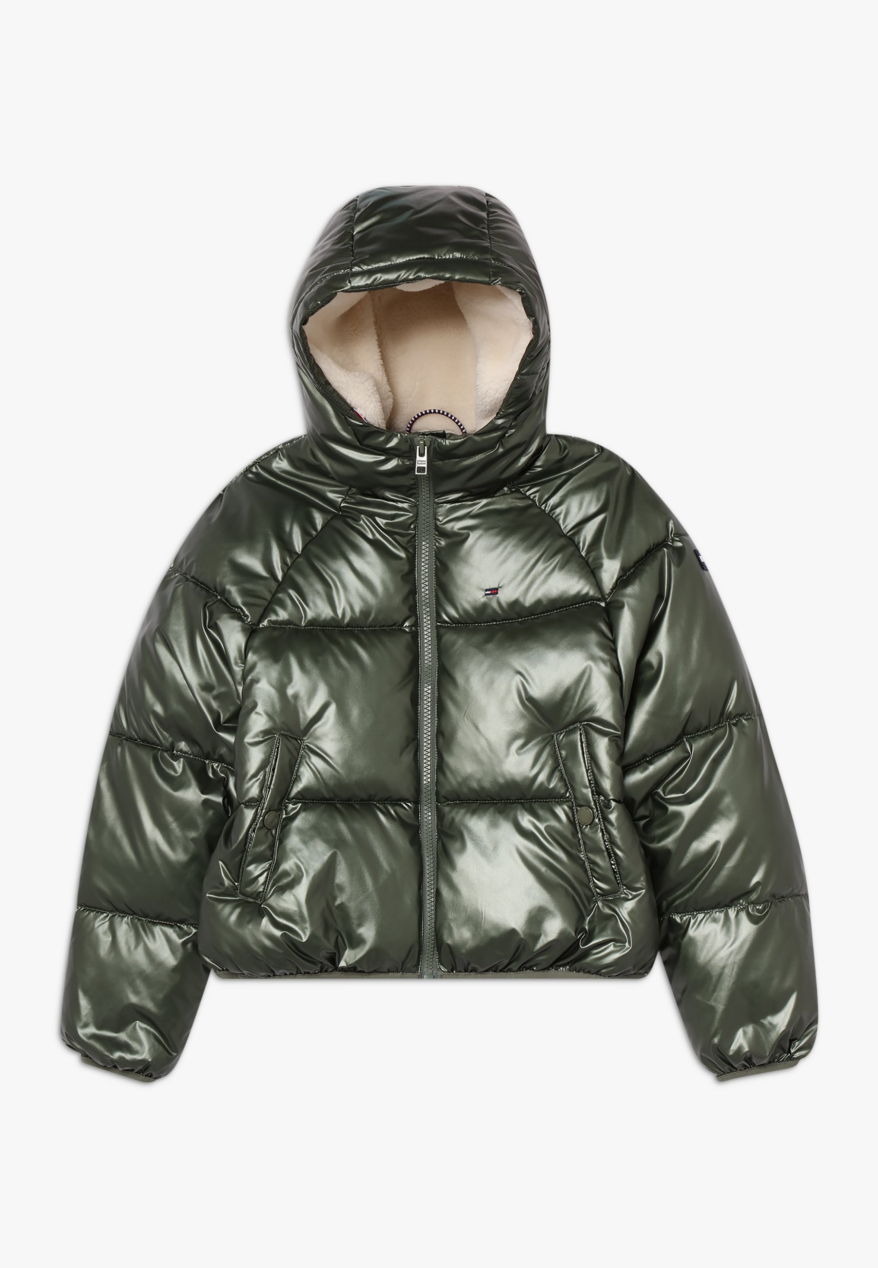 tommy hilfiger metallic puffer jacket