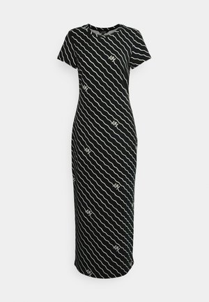 WAVE-STRIPE TEE DRESS - Vestido ligero - black/cream