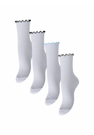 PCAFIA 4-PACK KONTRAST RÜSCHEN - Calze - bright white