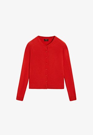 Massimo Dutti, 100% CASHMERE CROPPED KNIT CARDIGAN - Vest - red