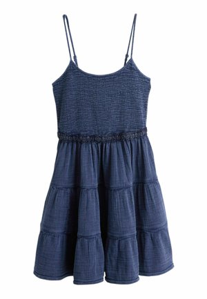 Next, REGULAR FIT - STRAPPY MINI TIERED DRESS . - Freizeitkleid - washed indigo blue