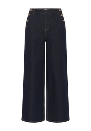 Cream, CRVISTI PANT W BUTTON - Wide Leg - cape breton rinse blue denim