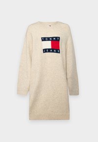 FLAG MELANGE DRESS - Robe pull - ancient white melange
