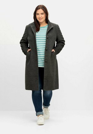Sheego, Classic coat - anthrazit meliert