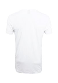 Witte korte mouwen T-shirt gemaakt van zachte katoen. Klassiek crew neck ontwerp met een gladde textuur en zonder zichtbare patronen of accenten.