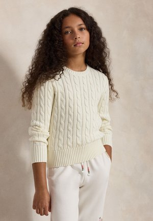 Polo Ralph Lauren CABLE-KNIT COTTON SWEATER 7-14Y - Striktrøje - warm white