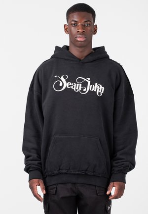 Sean John, RETRO LOGO PEACHED - Hoodie - black