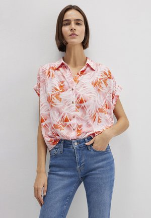 SHORT SLEEVE - Button-down blouse - water leaf print