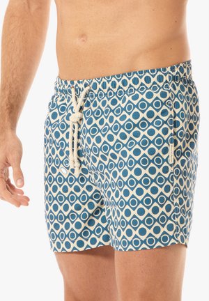 PONZA - Swimming shorts - blue white graphic print