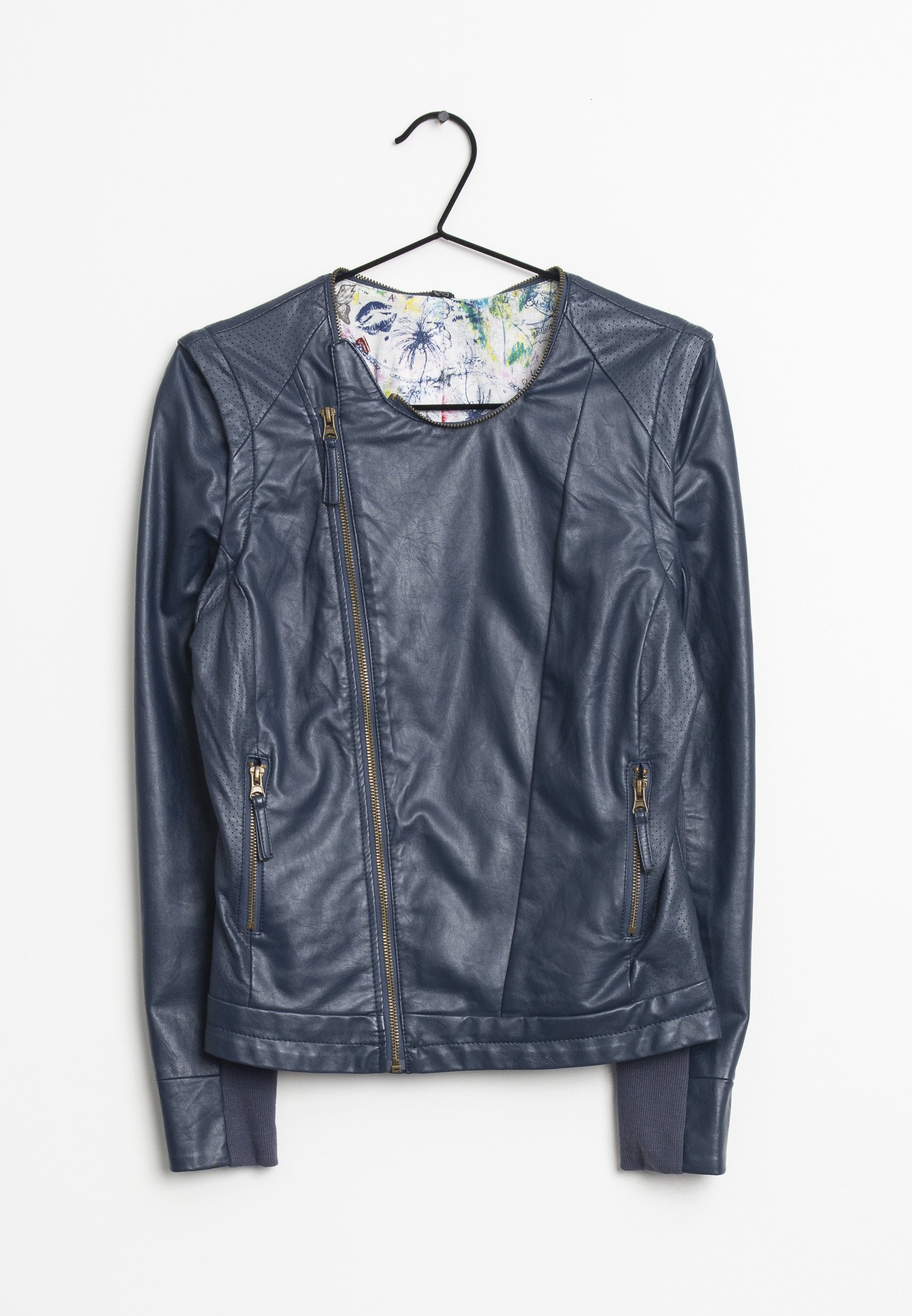 Desigual Chaqueta de cuero sintético - blue/azul - Zalando.es