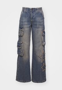 STAR CYBER - Pernera ancha - tinted denim