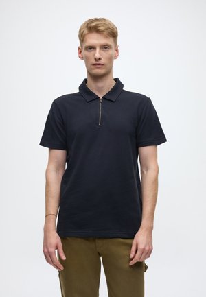 Pier One ZIP FRONT POLO - Polo - dark blue