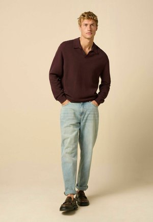 Sissy-Boy, SISSY-BOY STRICK-POLO - DUNKELBRAUN - Pullover - dunkelbraun