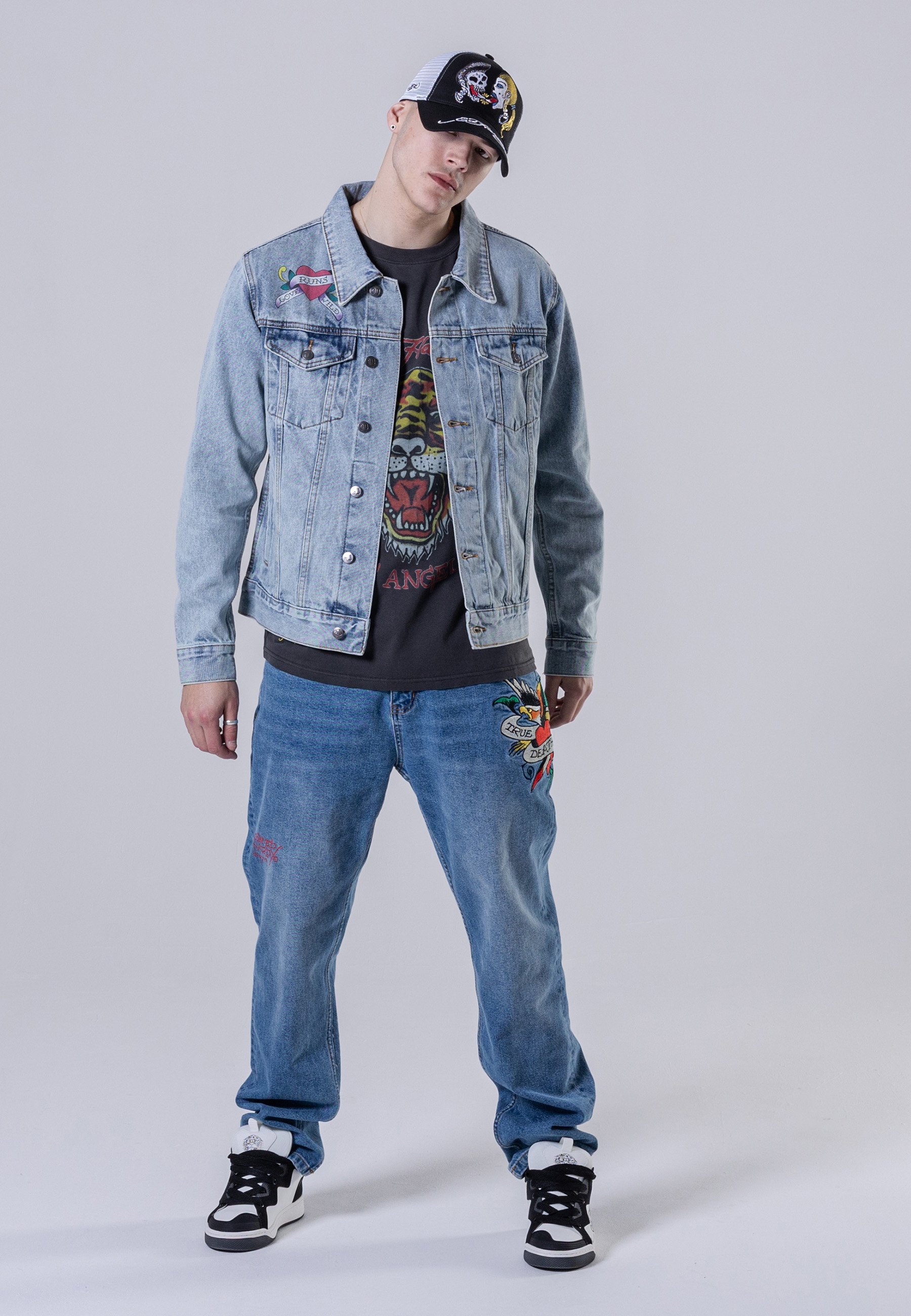 Ed Hardy LOVE-RUNS WILD - Denim jacket 