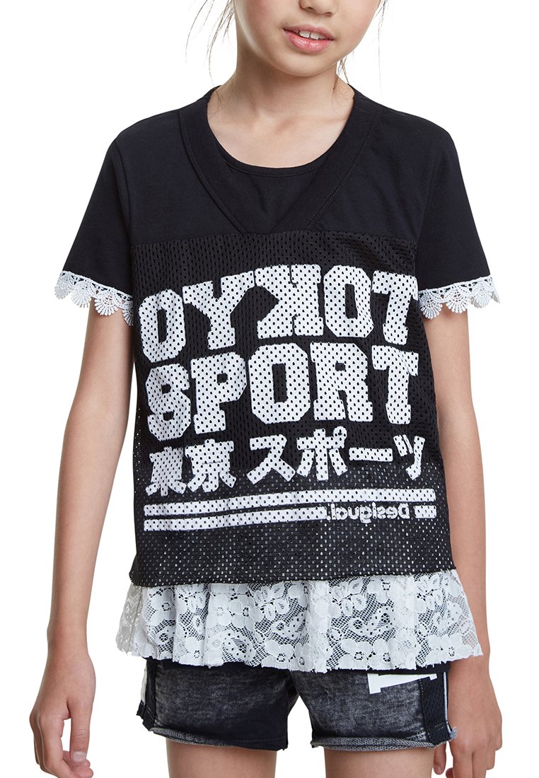 Desigual T-shirt print zwart
