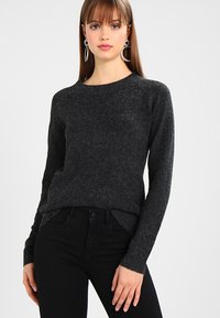 Vero Moda - VMDOFFY O-NECK - Jersey de punto - black/melange Imagen en miniatura 1