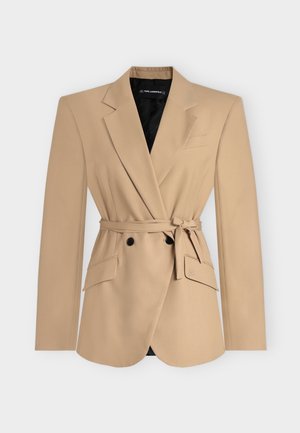 KARL LAGERFELD, TIE WAIST JACKET - Blazer - nougat