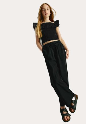 Marks & Spencer WIDE RICH - Stoffhose - black