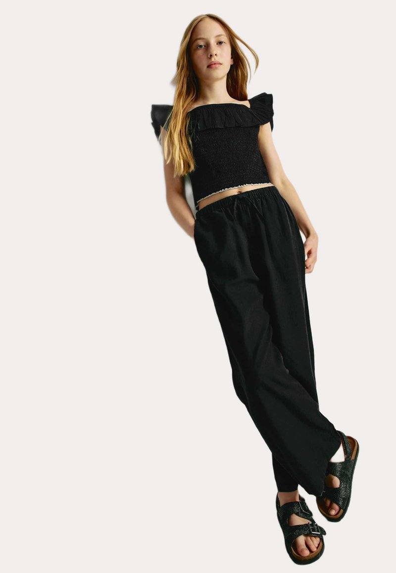 Marks & Spencer WIDE RICH - Pantaloni - black