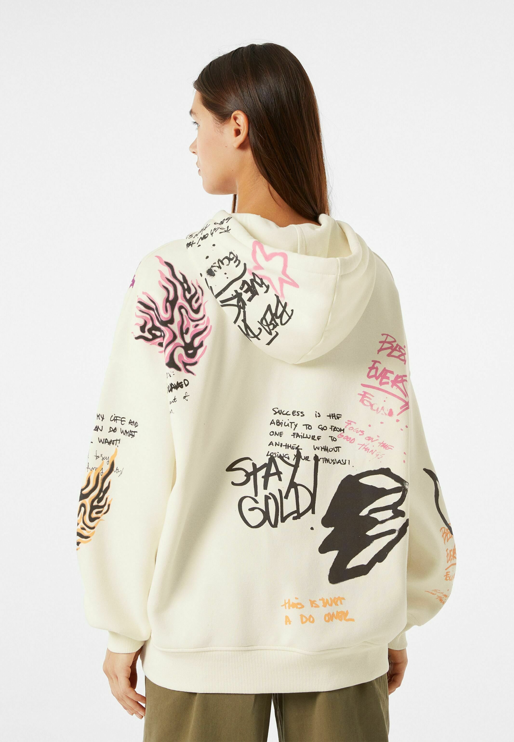 Bershka WITH GRAFFITI PRINT - Hoodie 