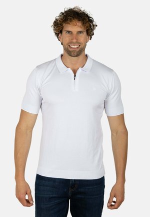 Amaro Jeans, POLO BLANCO DE PUNTO PARA HOMBRE CON CREMALLERA - Polo - white