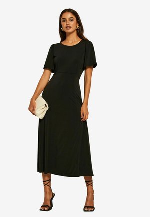 Friends Like These FLUTTER SLEEVE ROUND NECK MIDI REGULAR - Trikoomekko - black