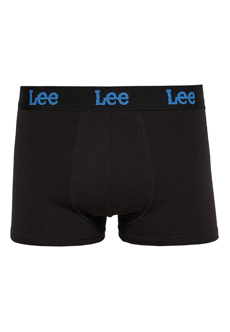Boxers en coton noir avec le logo "Lee" bleu sur la ceinture élastique. Présente un design ajusté et des coutures plates pour plus de confort.