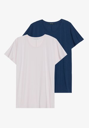 2 PACK - Nattskjorte - light pink/dark blue