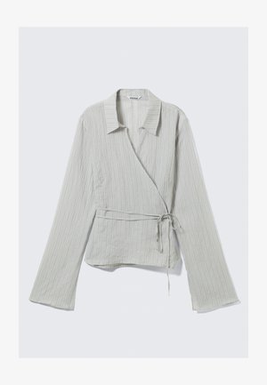 Weekday TEXTURED LONG SLEEVED WRAP - Palaidinė - light grey