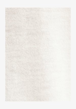 Hellbeige Strickstoff mit glatter Textur, der ein dezentes, geripptes Muster und gleichmäßige Nähte aufweist. Keine sichtbaren Verzierungen.