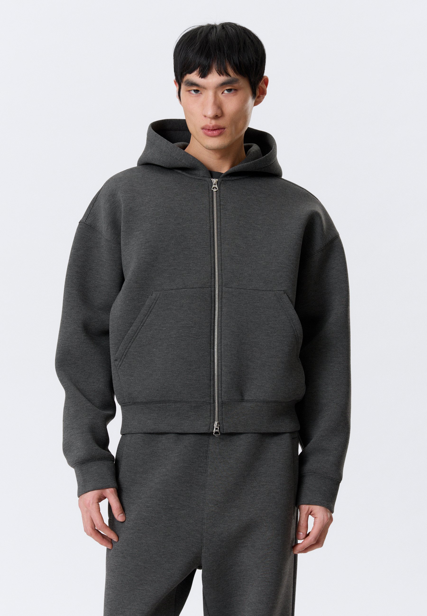 トップス haag a mix hoodie zip-up light grey Weekday STANDARD ZIP HOODIE - Zip-up sweatshirt - light grey