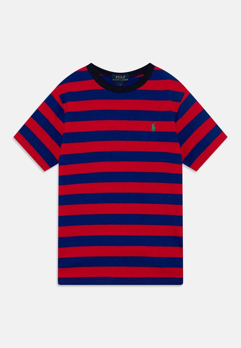 Polo Ralph Lauren STRIPED COTTON JERSEY TEE - Apdrukāts T-krekls - red/classic azure
