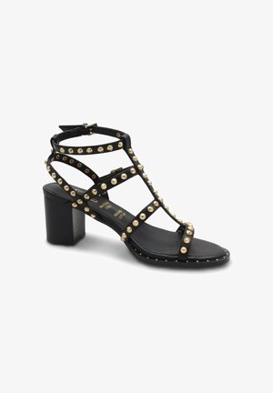 Keys, KEYS SANDALO DONNA BORCHIE CINTURINO TACCO - Sandali - nero