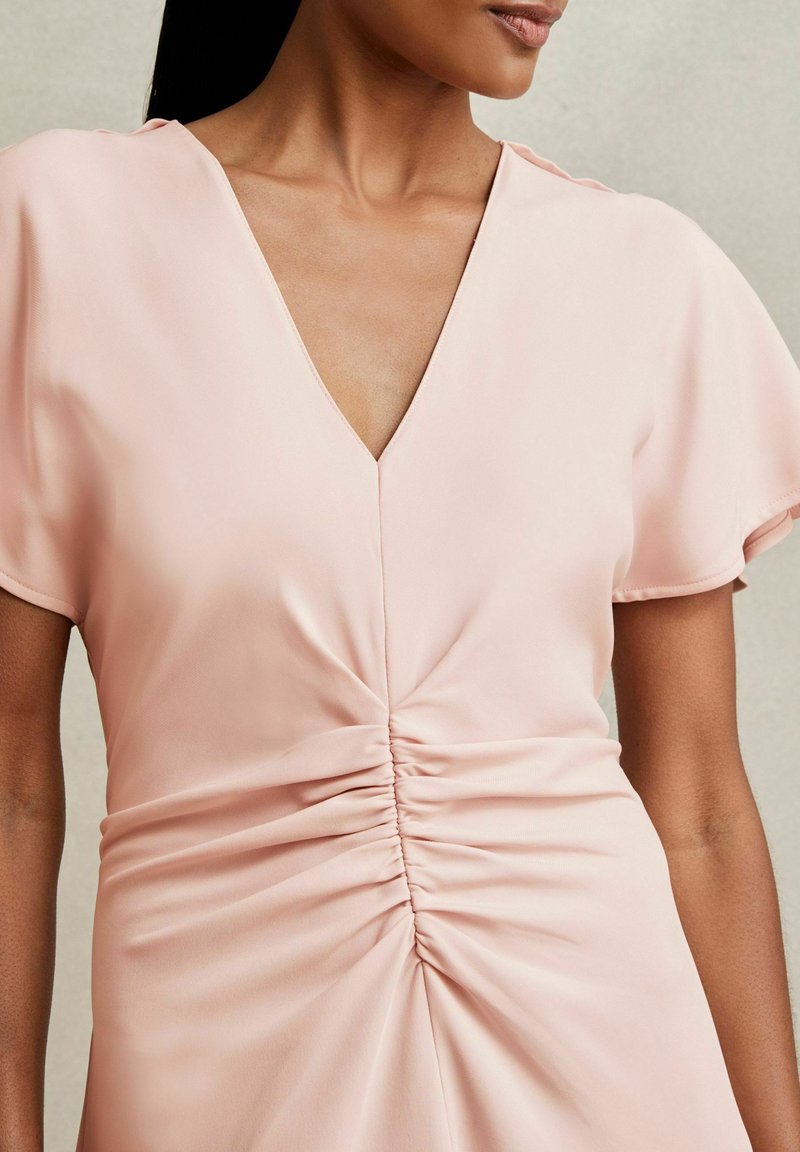 reiss pale pink dress Reiss Tiered Mini Dress in Pale Pink