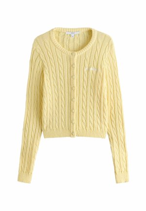 Next, TALL FIT - SLIM CABLE KNIT TOWELLING CARDIGAN . - Cardigan - butter yellow