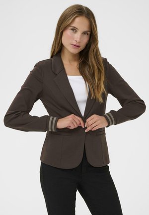 KINNIE - Žakete - black coffee morel stripe