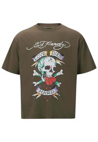 Ed Hardy LOVE DIES HARD - Print T-shirt - washed khaki