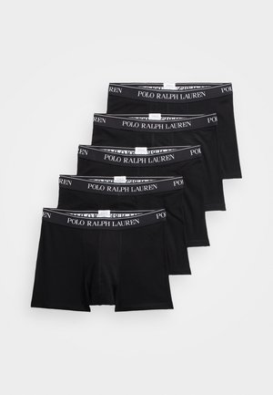 Set di cinque boxer neri realizzati in cotone morbido. Presenta un elastico in vita con il marchio "POLO RALPH LAUREN" in lettere bianche.